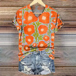 Afslappet Blomsterprint T-Shirt