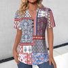 Vintage Bluse Med Etnisk Print
