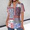 Vintage Bluse Med Etnisk Print