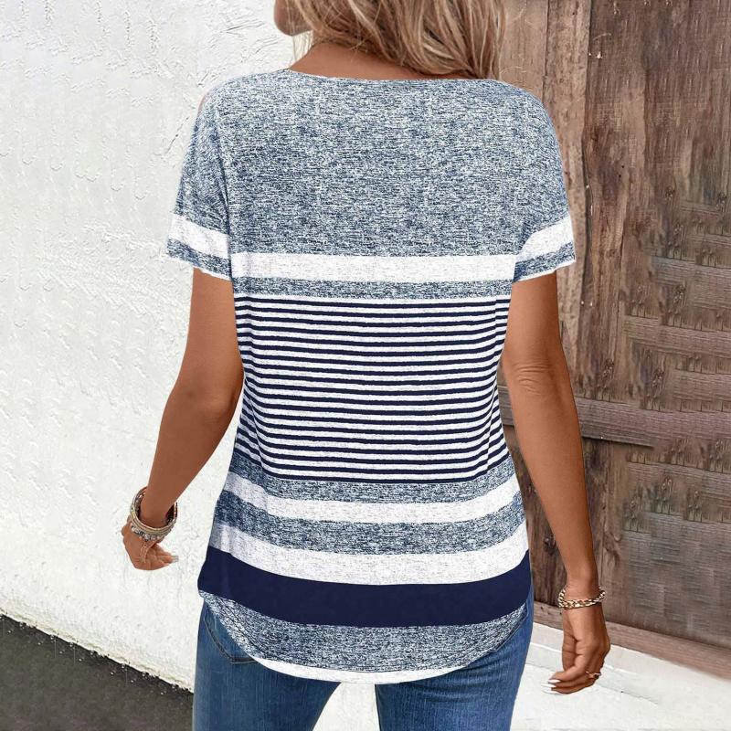 Afslappet Stribet Bluse