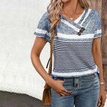 Afslappet Stribet Bluse