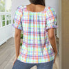Farverig Ternet Bluse