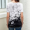 Farveblok Blomstret T-Shirt