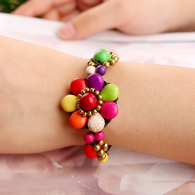 Håndvævet Blomsterarmbånd