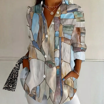 Buntes T-Shirt Mit Geometrischem Druck