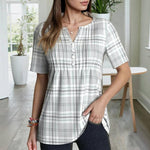 Afslappet Plaid Bluse