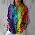Vintage Farverig Bluse