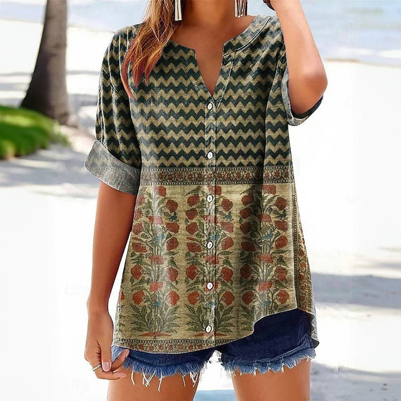 Vintage Afslappet Bluse