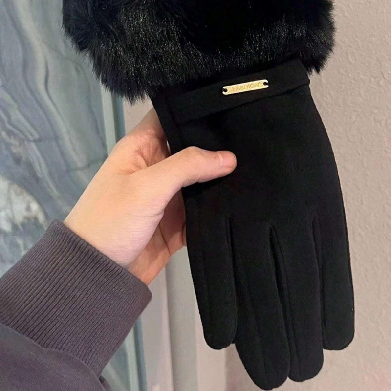 Ensfarvede Varme Handsker