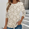 【Langærmet】Vintage T-Shirt Med Blomsterprint