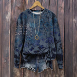 Vintage Sweatshirt Med Blomsterprint