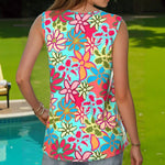 Farverig Tanktop Med Blomsterprint