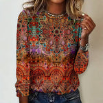 Vintage T-Shirt Med Etnisk Print