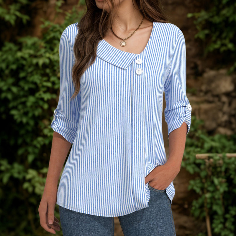 Afslappet Stribet Bluse
