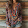 Vintage Farverig Bluse