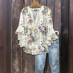 Afslappet Blomsterprintbluse