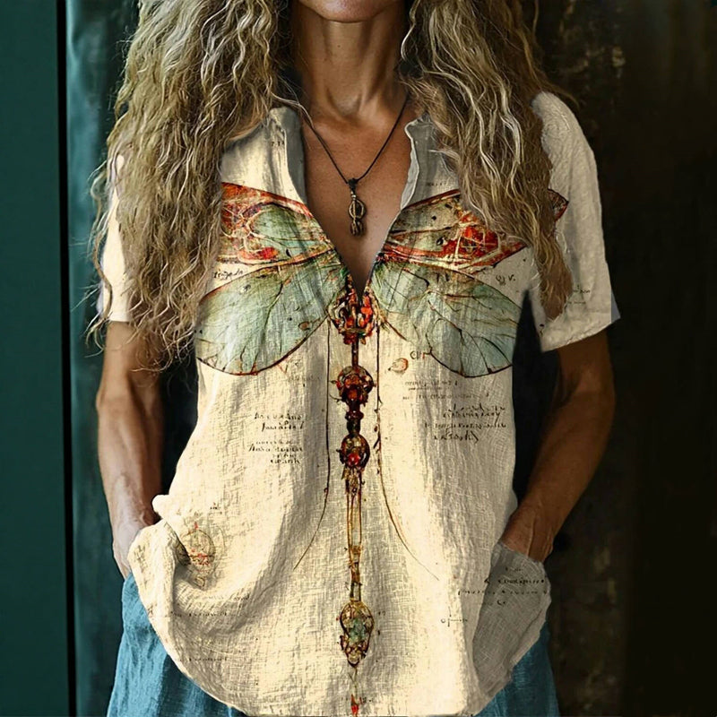 Vintage Afslappet Bluse
