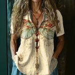 Vintage Afslappet Bluse