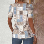 Vintage Bluse Med Etnisk Print