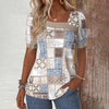 Vintage Bluse Med Etnisk Print