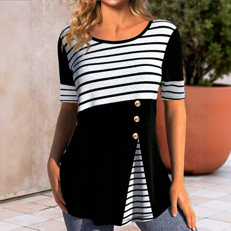 Afslappet Stribet Bluse