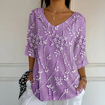 Afslappet Bluse Med Bladtryk
