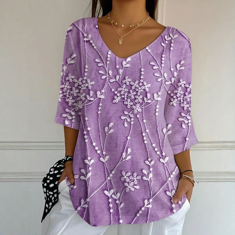 Vintage T-Shirt Mit Blumendruck