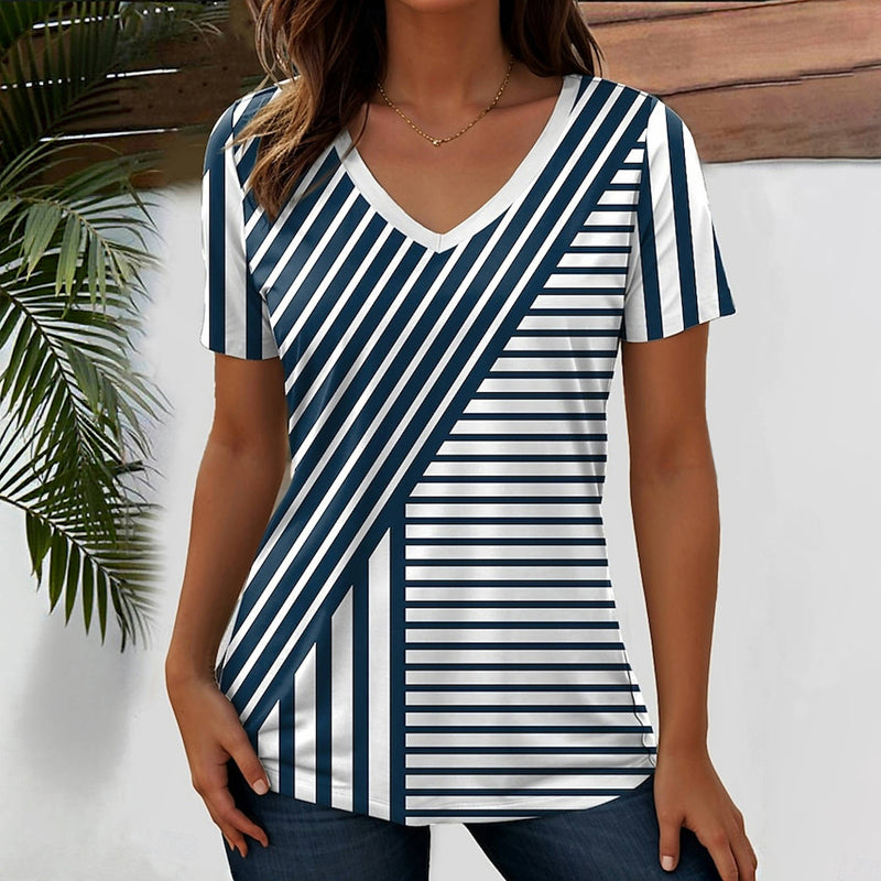 Afslappet Stribet T-Shirt