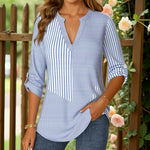 Afslappet Stribet Bluse