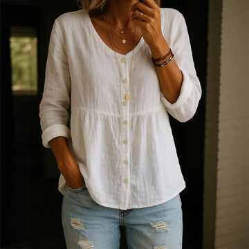 Bedruckte Bluse Im Vintage-Ethno-Stil