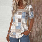 Vintage Bluse Med Etnisk Print