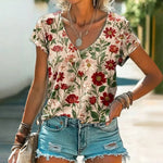 Vintage T-Shirt Med Blomsterprint