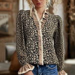 Vintage Bluse Med Leopardprint