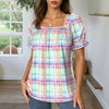 Farverig Ternet Bluse