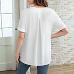 Afslappet Ensfarvet Bluse