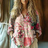 Vintage Bluse Med Blomsterprint