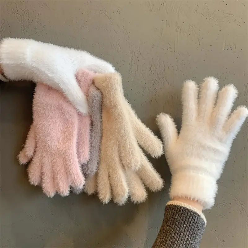 Ensfarvede Varme Handsker
