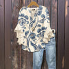 Vintage Bluse Med Blomsterprint