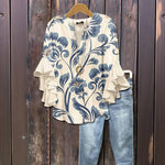 Vintage Bluse Med Blomsterprint