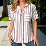 Afslappet Stribet Bluse
