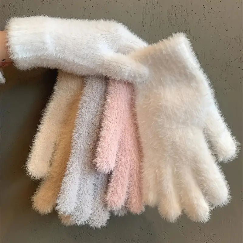 Ensfarvede Varme Handsker