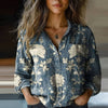 Vintage Bluse Med Blomsterprint