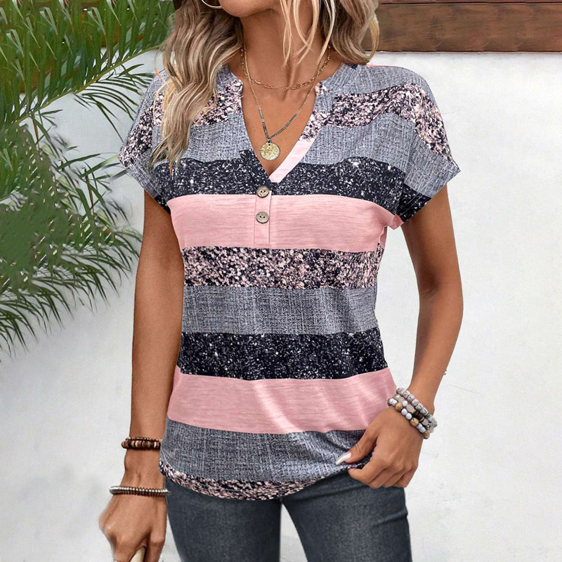 Afslappet Stribet Bluse