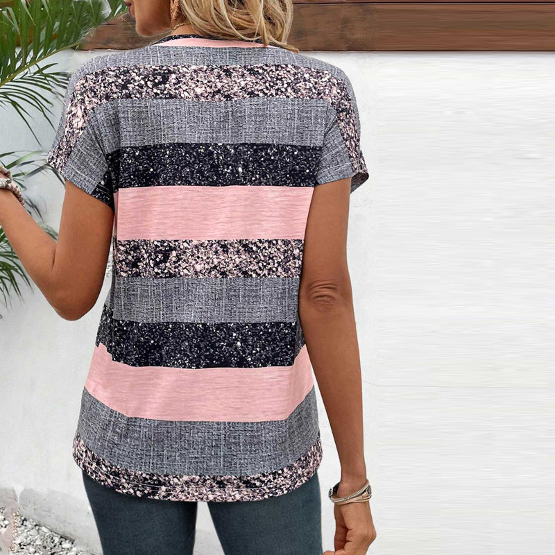 Afslappet Stribet Bluse