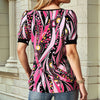 Vintage Bluse Med Abstrakt Tryk