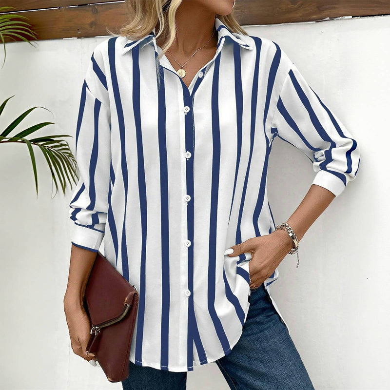 Afslappet Stribet Bluse