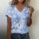 Afslappet T-Shirt Med Blomsterprint