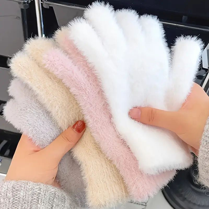 Ensfarvede Varme Handsker