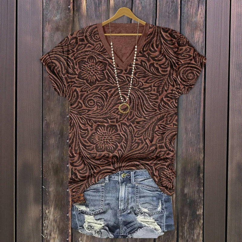Vintage T-Shirt Med Blomsterprint
