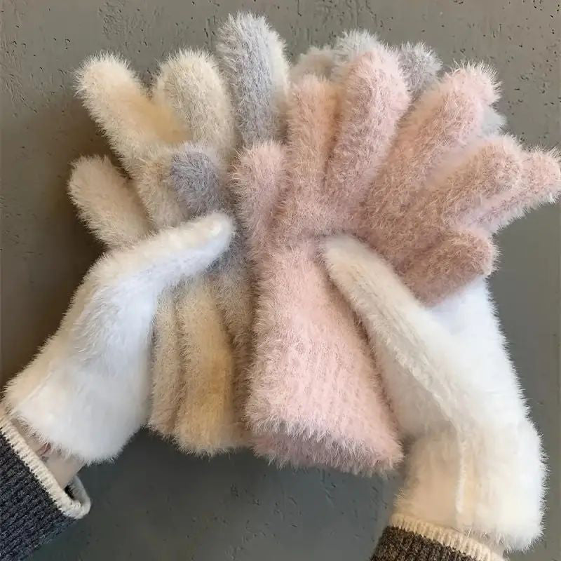 Ensfarvede Varme Handsker